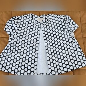 Michael Kors Black and White Capped Sleeves Bolero sz 6P